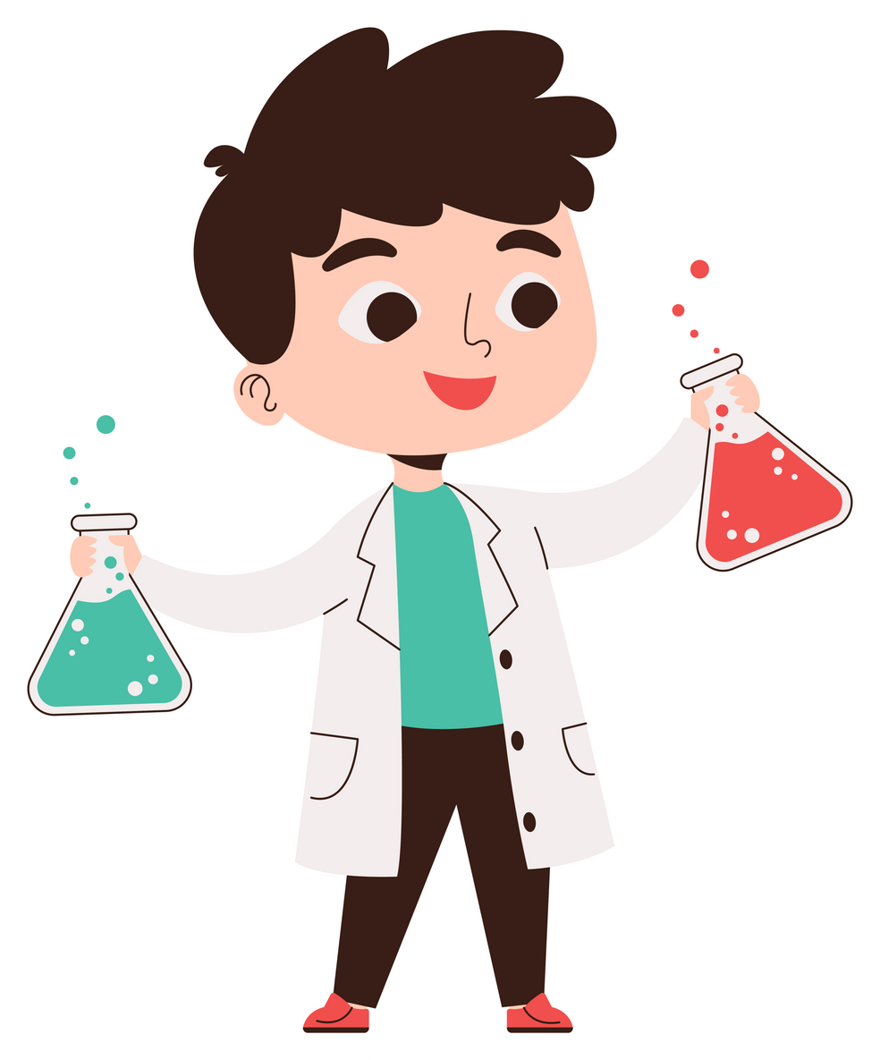 Boy Studying Chemistry Sticker